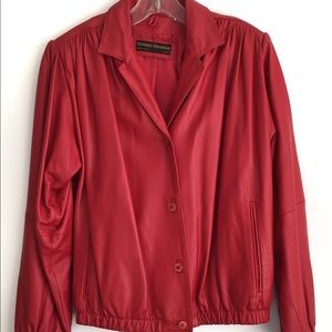 Stefano Serapian Authentic Leather Jacket Red Sz38